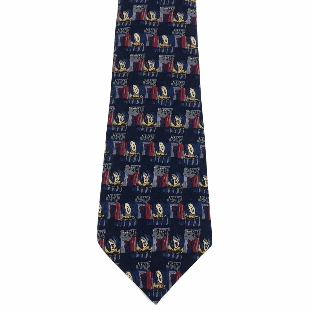 Jerry J. Garcia Tie Blue Opaque Multicolor Artist Silk Collector Necktie 56" - Picture 6 of 10